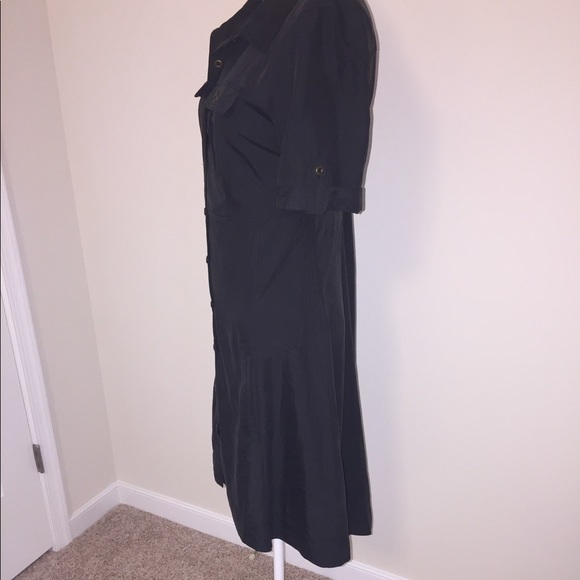Utility shirt dress with high low hem - Picture 2 of 5